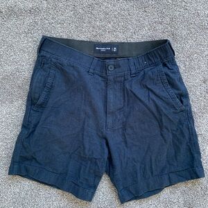 Abercrombie & Fitch Dark Blue Flat Front Shorts